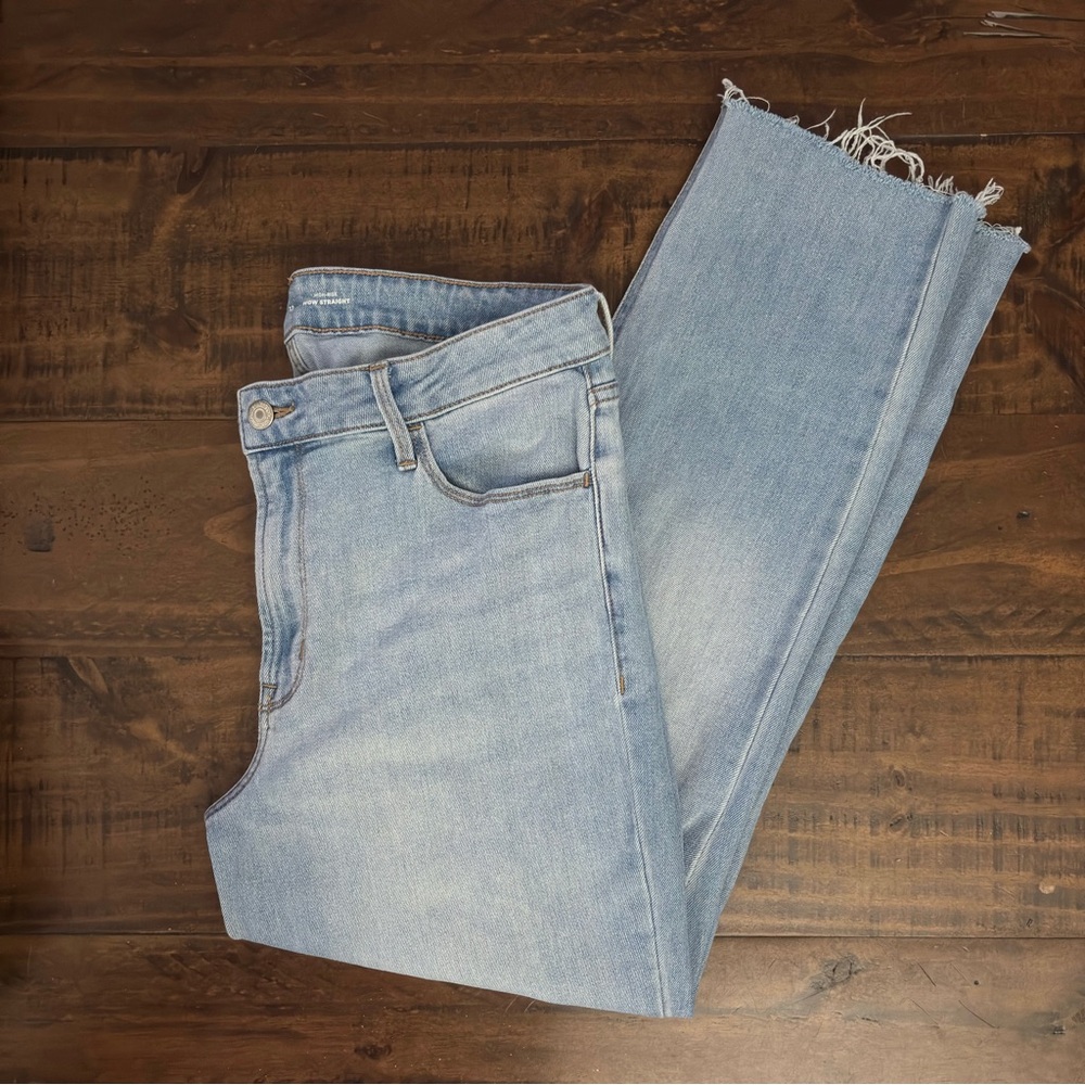 Old Navy Wow High Rise Straight Light Blue Denim Jeans Size 12